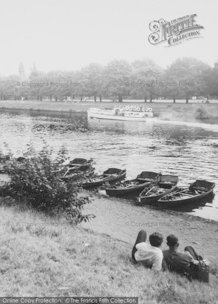Photo of Hampton Court, Relaxing By The Thames c.1960