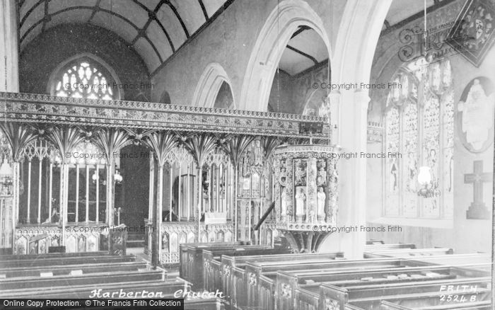 Photo of Harberton, Church Interior c.1890