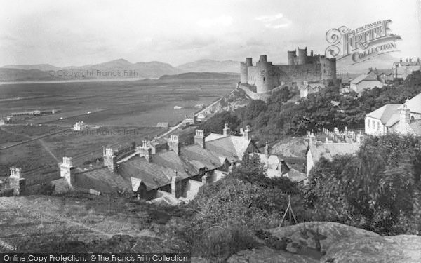 Photo of Harlech, Castle And Snowdon Range 1936