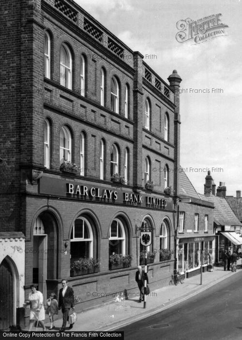 Photo of Harleston, Barclays Bank, Market Place c.1965