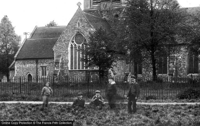 Photo of Harlow, Boys By The Church 1903