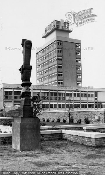 Photo of Harlow, The Statue And Town Hall c.1965