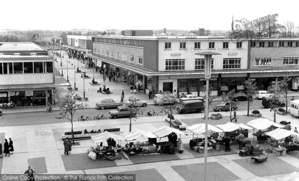 Photo of Harlow, Town Square and Broad Walk c1960