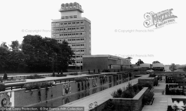Photo of Harlow, Water Gardens And Town Hall c.1965