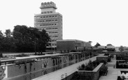 Harlow, Water Gardens and Town Hall c1965