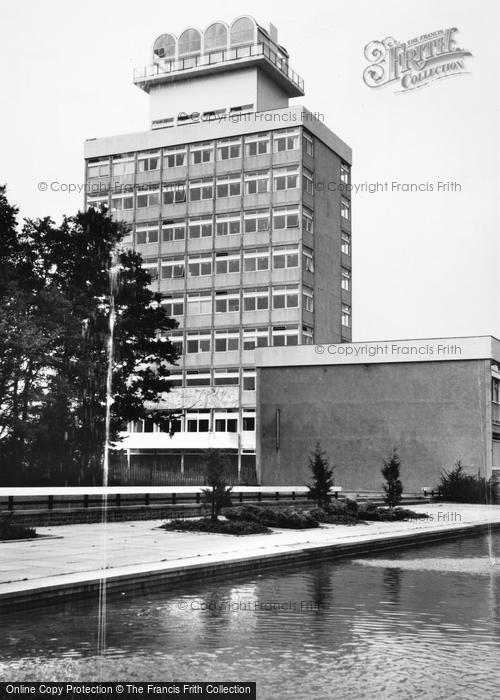 Photo of Harlow, Water Gardens And Town Hall c.1965