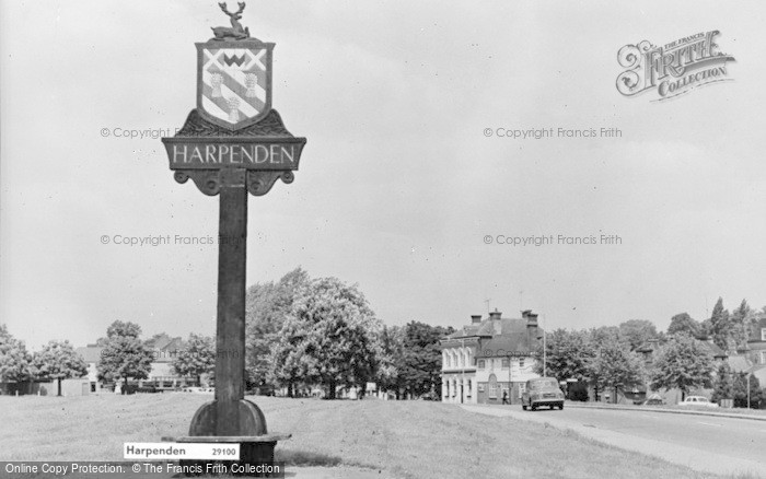 Photo of Harpenden, Town Sign c.1960