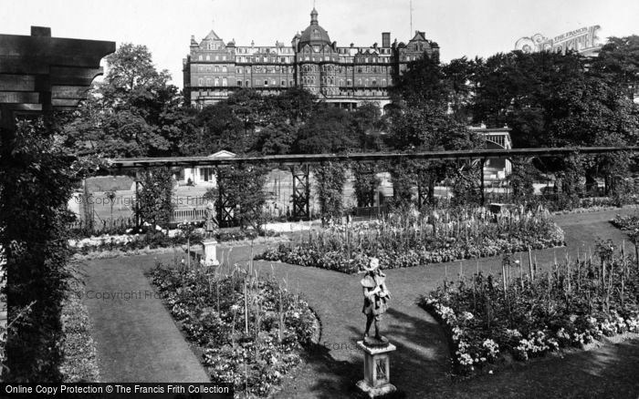 Photo of Harrogate, Hotel Majestic And Royal Hall Gardens 1928