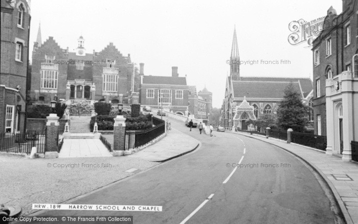 Photo of Harrow On The Hill, Harrow School And Chapel c.1965