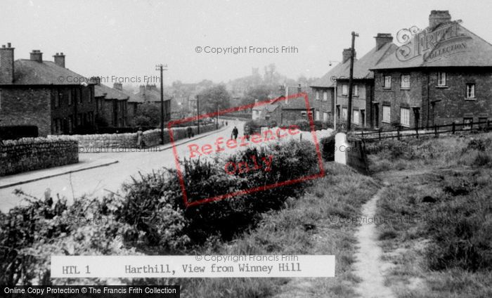 Photo of Harthill, View From Winney Hill c.1955
