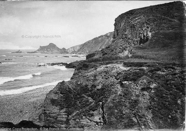 Photo of Hartland, Cliffs, Dame Hole 1920