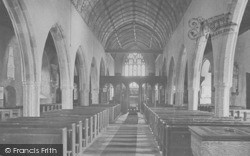 St Nectan's Church Interior 1929, Hartland