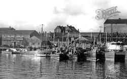 Boats At The Wood Quay c.1955, Hartlepool