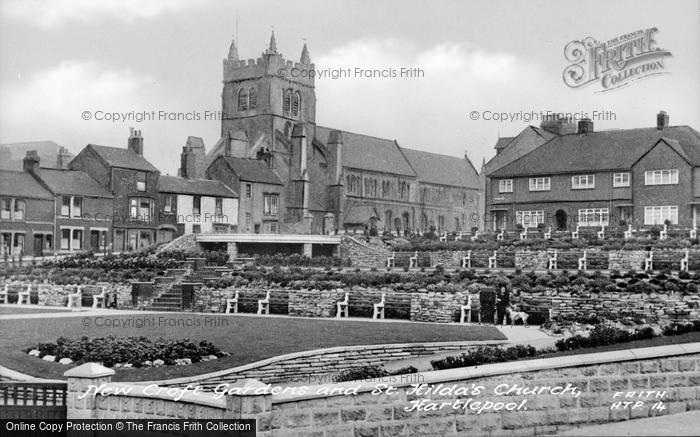 Photo of Hartlepool, New Croft Gardens And St Hilda's Church c.1955