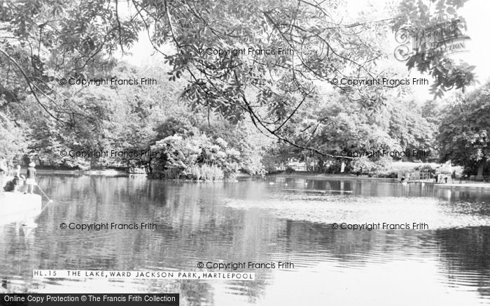 Photo of Hartlepool, The Lake, Ward Jackson Park c.1955