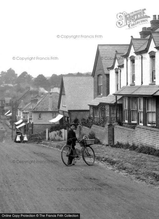 Photo of Haslemere, Delivery Boy With Bicycle 1909