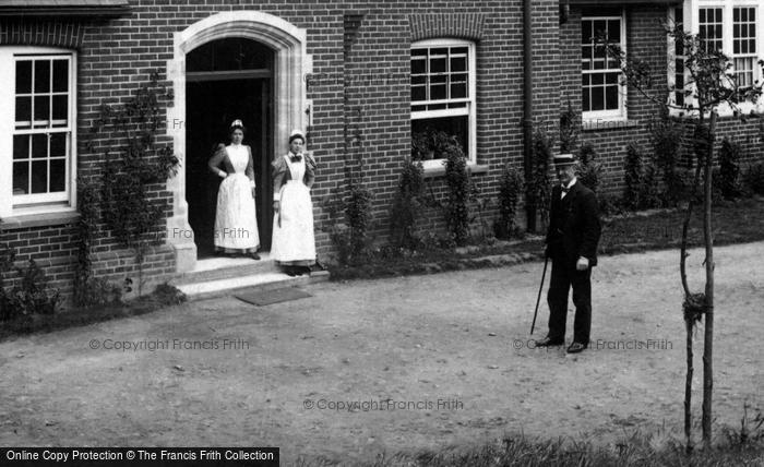 Photo of Haslemere, Nurses And A Gentleman, Cottage Hospital 1899