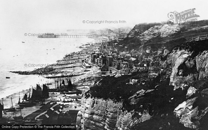 Photo of Hastings, From East Cliff 1891