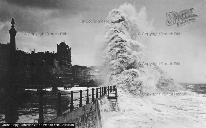 Photo of Hastings, Rough Sea c.1910