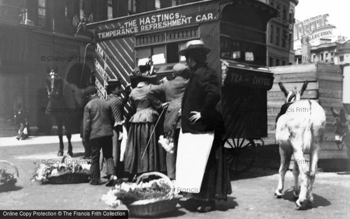 Photo of Hastings, The Hastings Temperance Refreshment Car c.1890