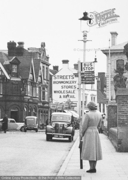 Photo of Havant, West Street, A Lady At The Bus Stop c.1955