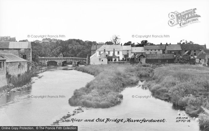 Photo of Haverfordwest, The River And Old Bridge c.1950