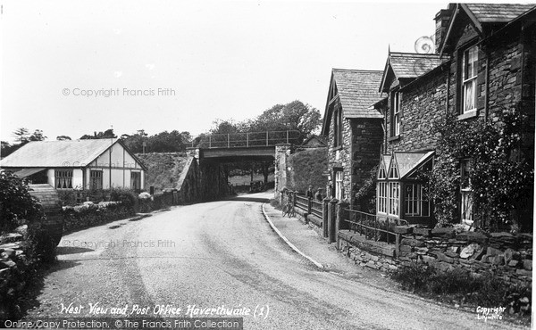 Photo of Haverthwaite, West View And Post Office c.1930