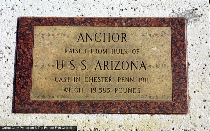 Photo of Hawaii, Arizona Plaque, Pearl Harbour 1982