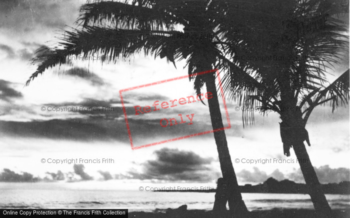 Photo of Hawaii, Honolulu, Sunset At Waikiki c.1935