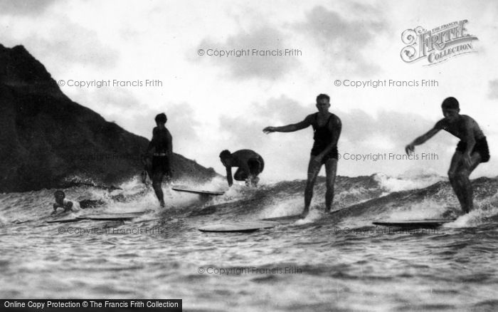 Photo of Hawaii, Honolulu, Surfing At Waikiki c.1935