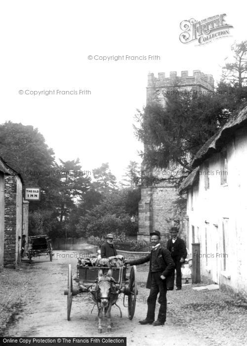Photo of Hawkchurch, Donkey Cart And The Postman 1892