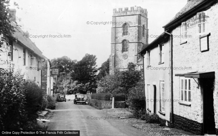Photo of Hawkchurch, Village Street And Church c.1955