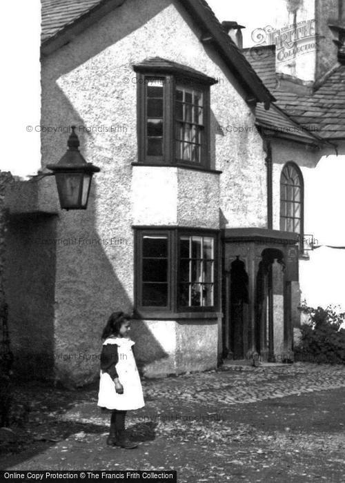 Photo of Hawkshead, Little Girl In The Square 1896
