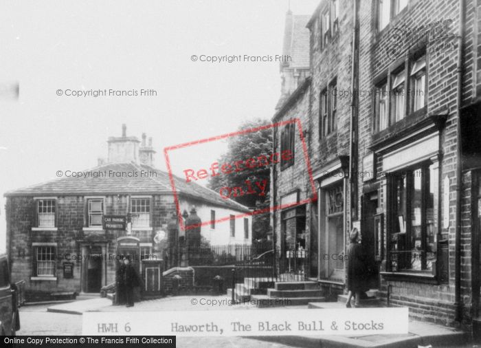 Photo of Haworth, The Black Bull And Stocks c.1955