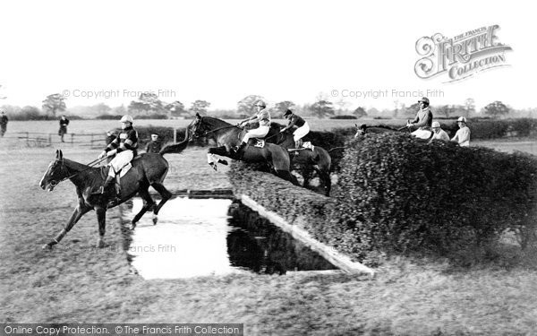 Photo of Hawthorn Hill, Horse Racing, The Water Jump c.1888