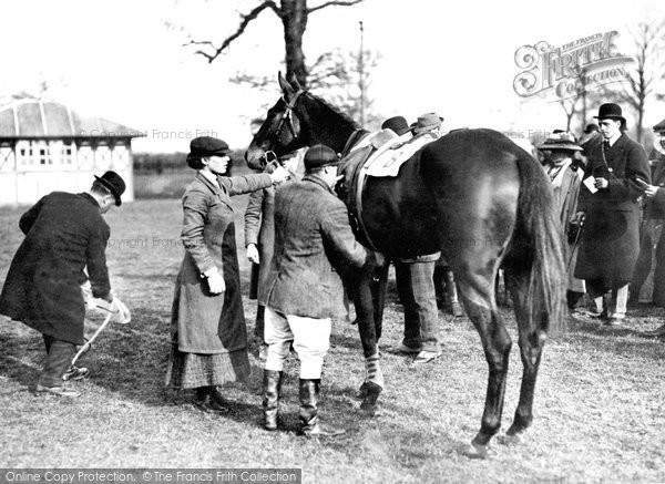 Photo of Hawthorn Hill, The Race Course, Saddling Up c.1888