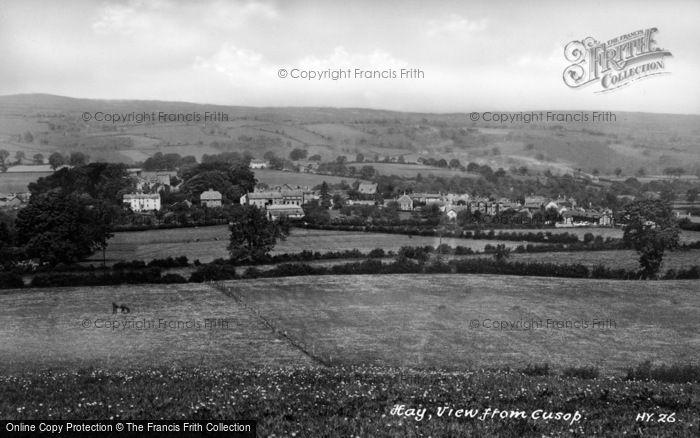 Photo of Hay On Wye, View From Cusop c.1950