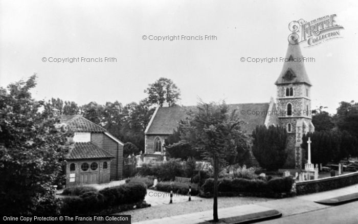 Photo of Hayes, Church And Village Hall c.1955