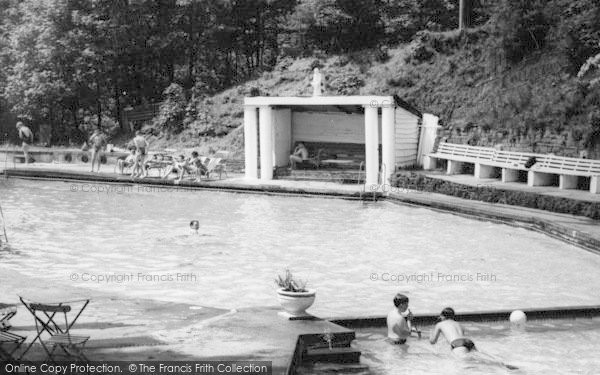 Photo of Hayfield, Bathers At Park Hall Pool c.1960