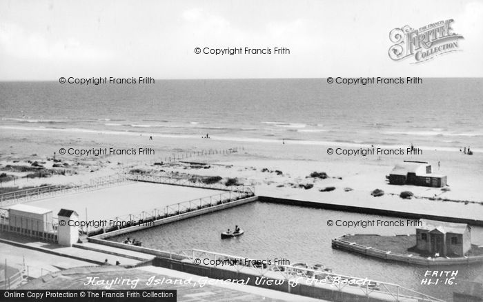 Photo of Hayling Island, General View Of The Beach c.1955