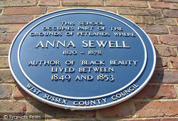 Anna Sewell Plaque 2005, Haywards Heath