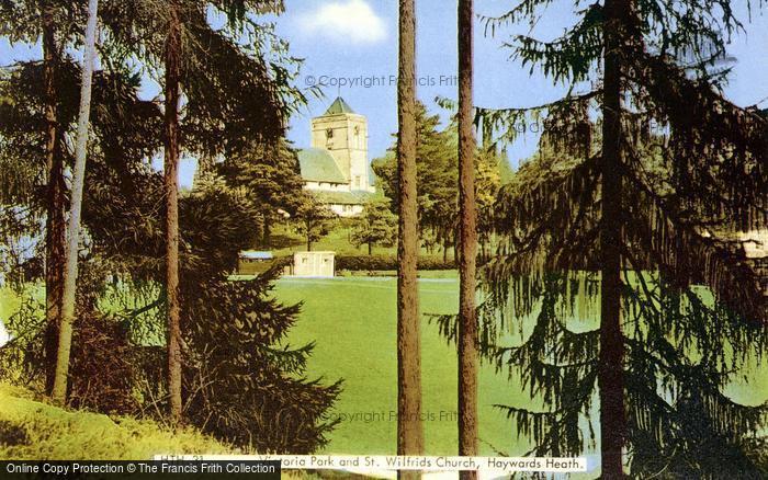 Photo of Haywards Heath, Victoria Park And St Wilfrid's Church c.1960