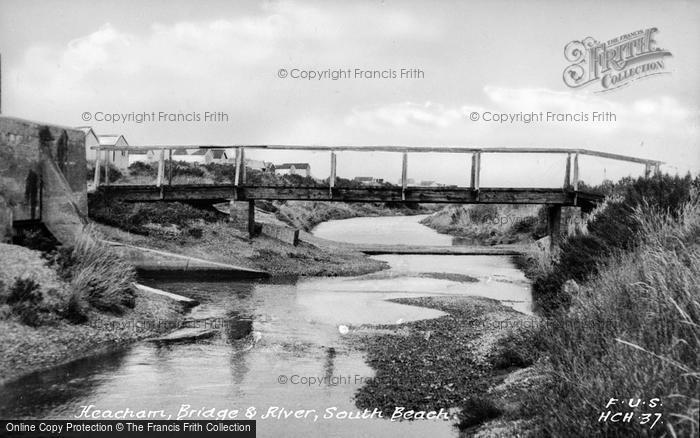 Photo of Heacham, South Beach, Bridge And River c.1955
