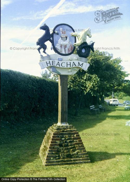 Photo of Heacham, The Village Sign Featuring Pocahontas  1999