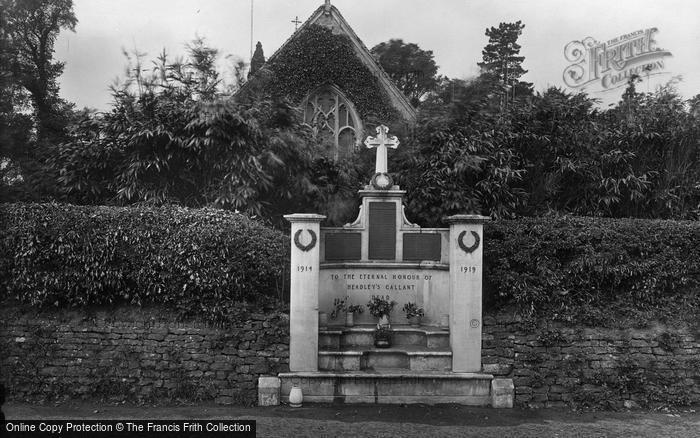 Photo of Headley, Church And War Memorial 1925