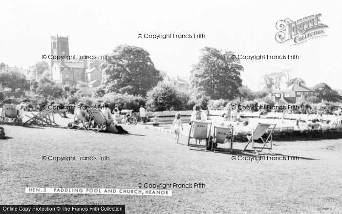 Photo of Heanor, Paddling Pool And Church c.1960