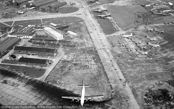 Photo of Heathrow, Airport Under Construction, From A Helicopter c.1954