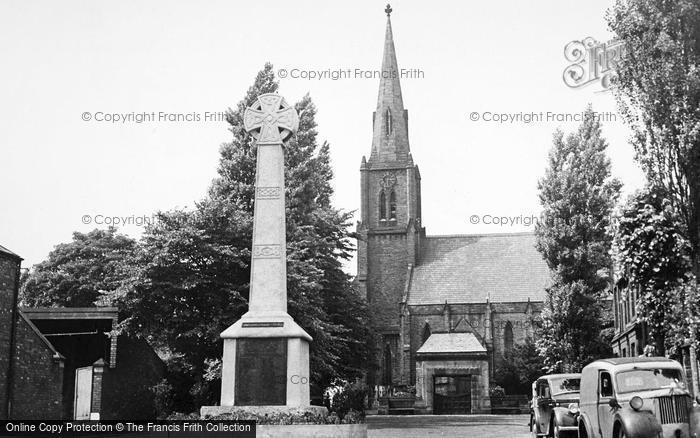 Photo of Heaton Mersey, The Church And War Memorial c.1955