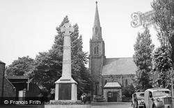 The Church And War Memorial c.1955, Heaton Mersey