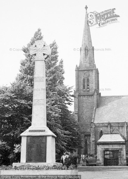 Photo of Heaton Mersey, War Memorial And St John's Church c.1955